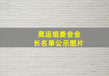 奥运组委会会长名单公示图片