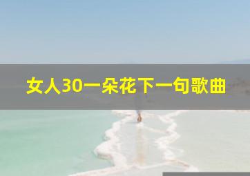 女人30一朵花下一句歌曲