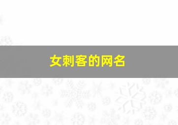 女刺客的网名