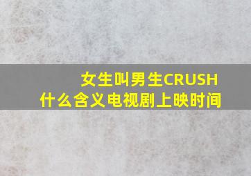 女生叫男生CRUSH什么含义电视剧上映时间