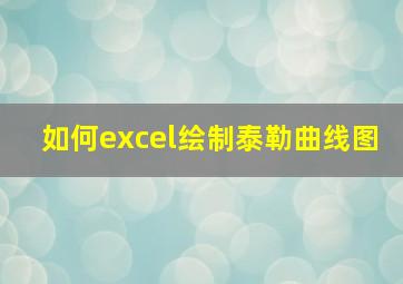 如何excel绘制泰勒曲线图