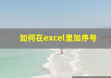 如何在excel里加序号