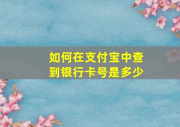 如何在支付宝中查到银行卡号是多少