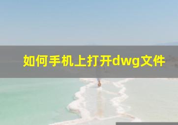 如何手机上打开dwg文件