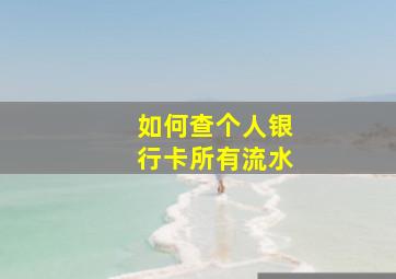 如何查个人银行卡所有流水