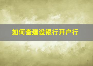 如何查建设银行开户行