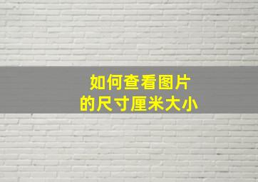 如何查看图片的尺寸厘米大小