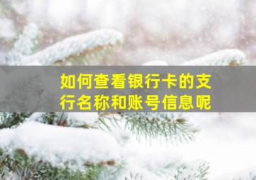 如何查看银行卡的支行名称和账号信息呢