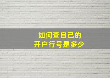 如何查自己的开户行号是多少