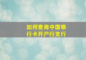 如何查询中国银行卡开户行支行