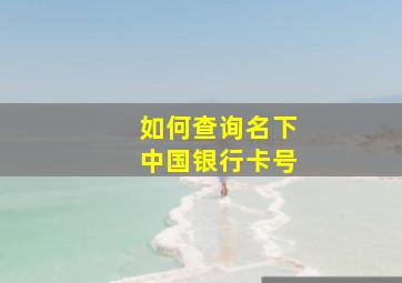 如何查询名下中国银行卡号