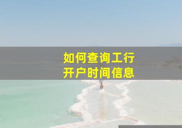 如何查询工行开户时间信息