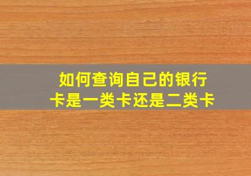 如何查询自己的银行卡是一类卡还是二类卡