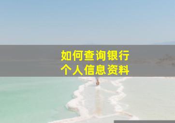 如何查询银行个人信息资料