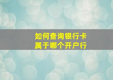 如何查询银行卡属于哪个开户行