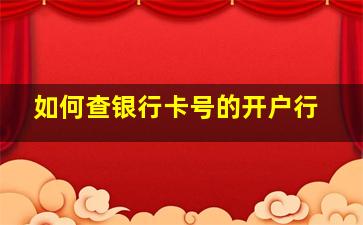 如何查银行卡号的开户行