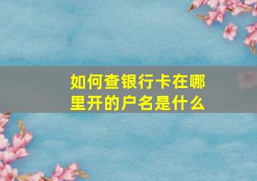 如何查银行卡在哪里开的户名是什么