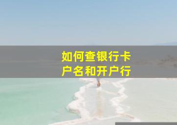 如何查银行卡户名和开户行