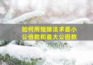 如何用短除法求最小公倍数和最大公因数