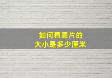 如何看图片的大小是多少厘米