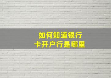 如何知道银行卡开户行是哪里