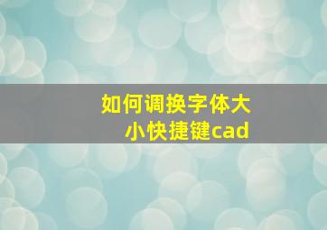 如何调换字体大小快捷键cad