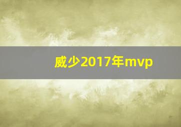 威少2017年mvp