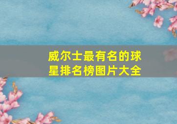 威尔士最有名的球星排名榜图片大全