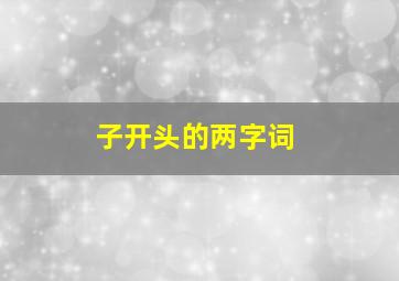 子开头的两字词