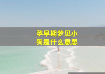 孕早期梦见小狗是什么意思