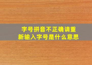 字号拼音不正确请重新输入字号是什么意思