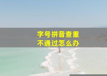 字号拼音查重不通过怎么办