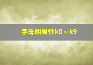 字母圈属性k0～k9