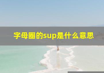 字母圈的sup是什么意思