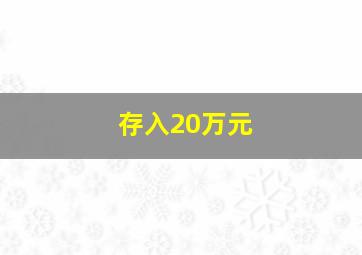 存入20万元