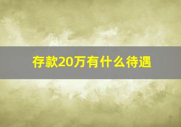 存款20万有什么待遇