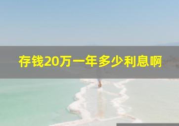 存钱20万一年多少利息啊