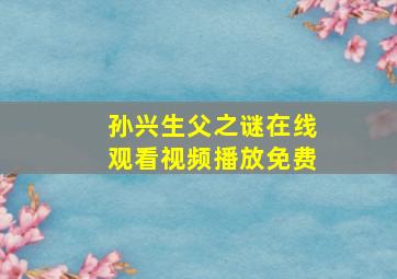 孙兴生父之谜在线观看视频播放免费