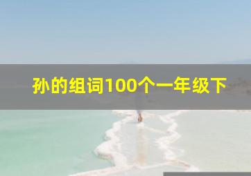 孙的组词100个一年级下