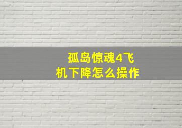 孤岛惊魂4飞机下降怎么操作