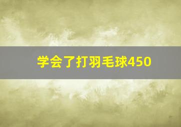 学会了打羽毛球450