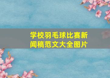 学校羽毛球比赛新闻稿范文大全图片