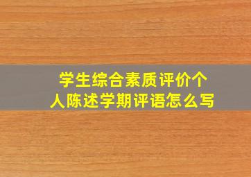 学生综合素质评价个人陈述学期评语怎么写