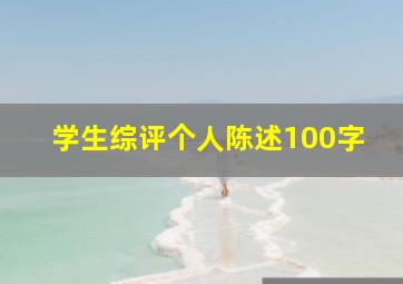 学生综评个人陈述100字