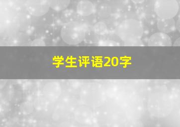 学生评语20字