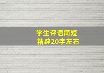 学生评语简短精辟20字左右