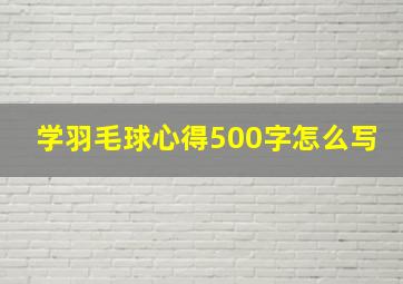 学羽毛球心得500字怎么写