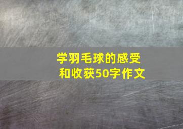 学羽毛球的感受和收获50字作文