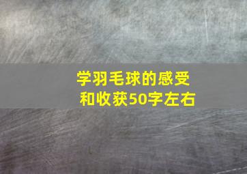 学羽毛球的感受和收获50字左右