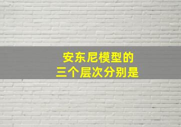 安东尼模型的三个层次分别是